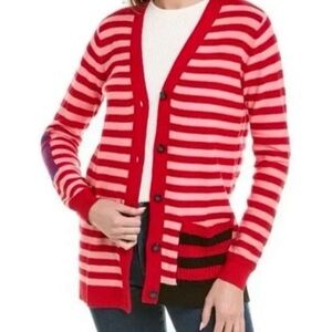Cabi Striped Red and Pink Women's Sweater